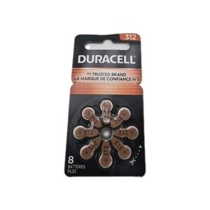 Duracell Size 312 Brown Hearing Aid Batteries, 8 Pack